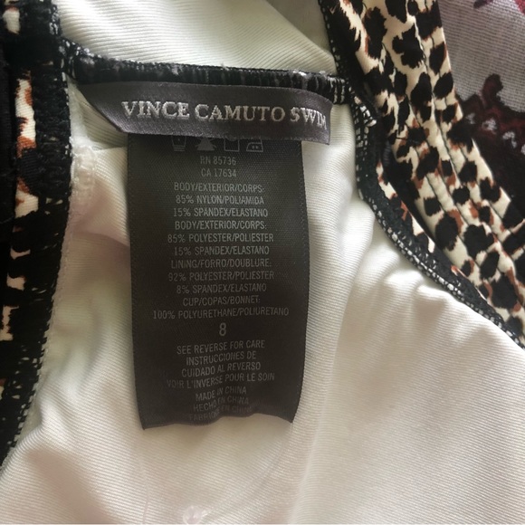 VINCE CAMUTO Retail $126 Tanzania Cheetah One-Shoulder Wrap Tie Swimsuit Size 4 - Picture 3 of 6